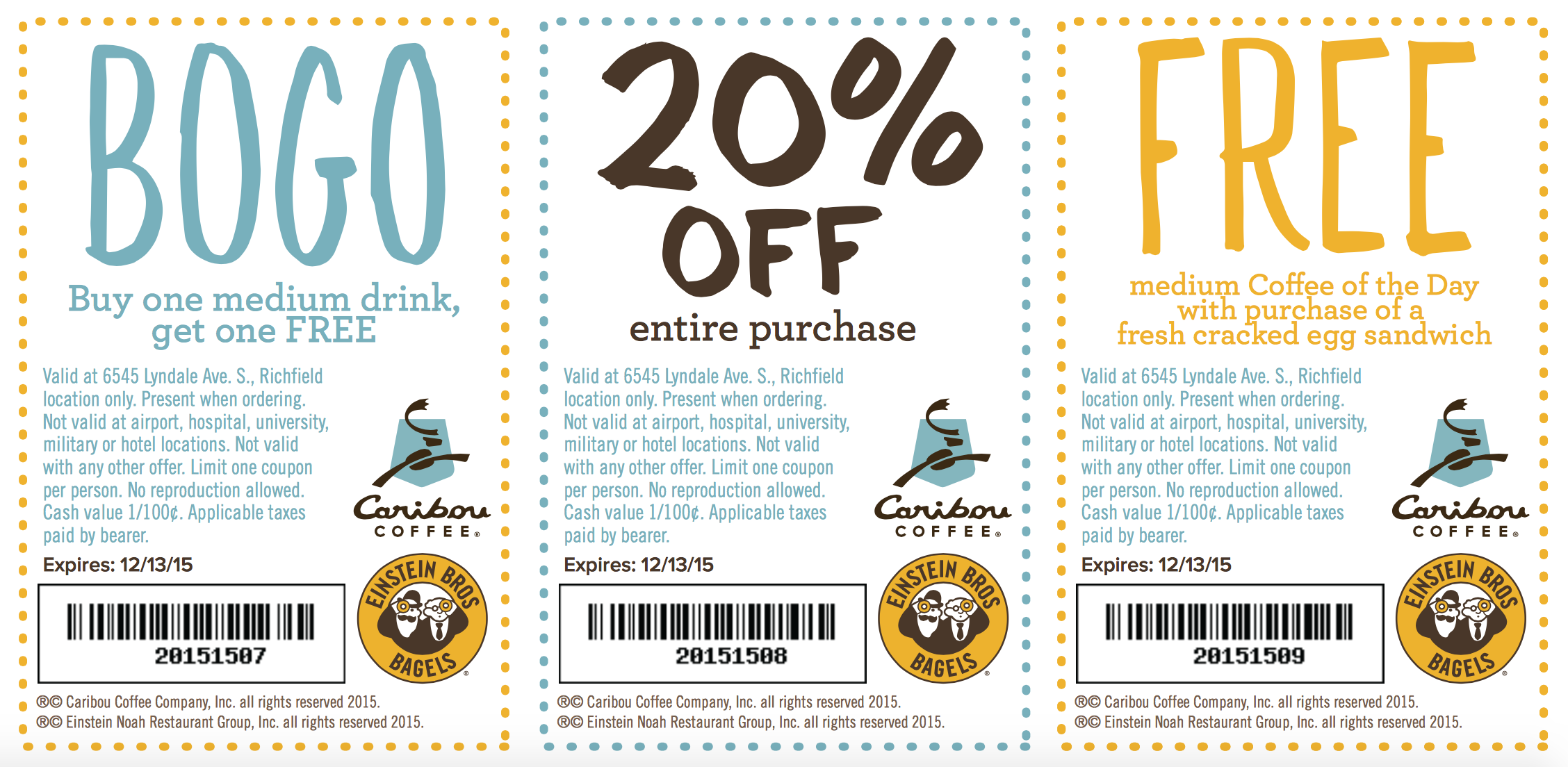 caribou coffee coupons richfield