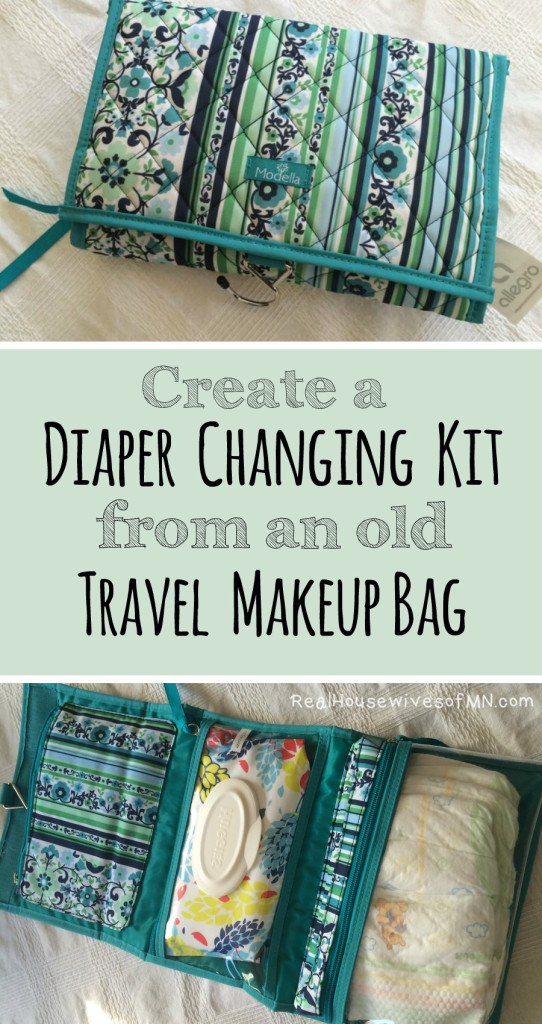 DIY Repurposed Makeup Bag to Diaper Kit