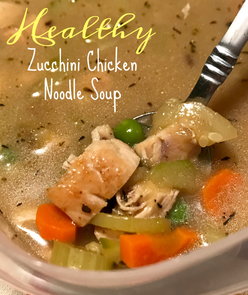 Healthy zucchini chicken noodle soup recipe