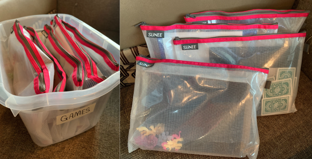 clear storage bags for games